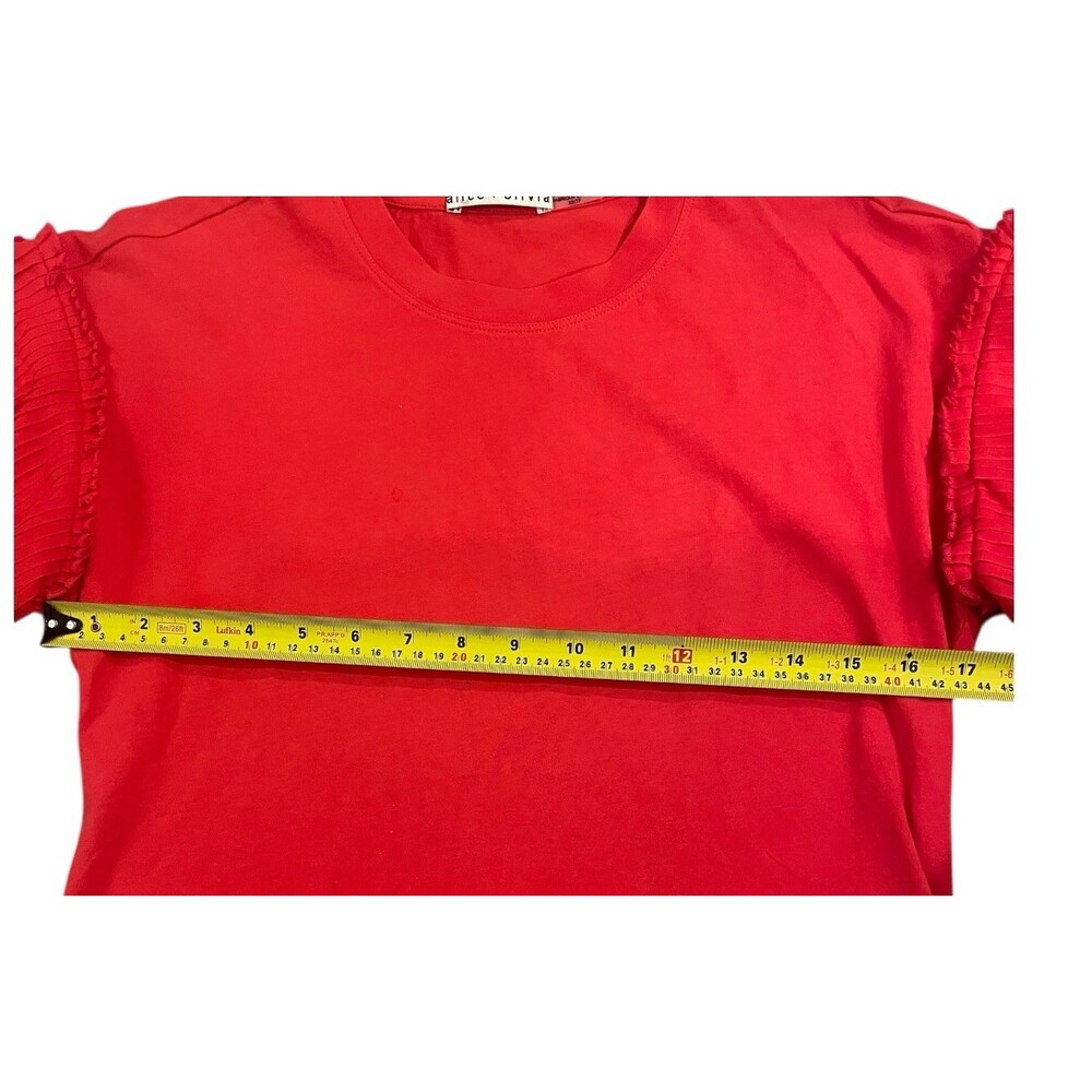 Alice + Olivia Short Sleeve Top Red Cotton T-shirt Women’s XS - Picture 7 of 8
